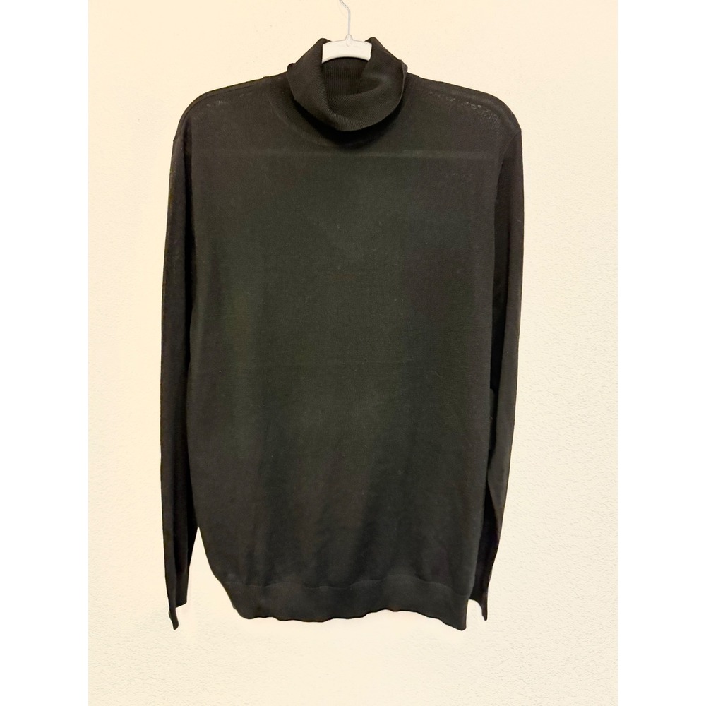 Lachlan Men's XL Black Merino Wool Blend Turtleneck Sweater NWT